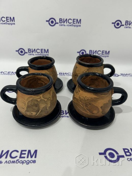 Чашки с блюдцами (глина) 